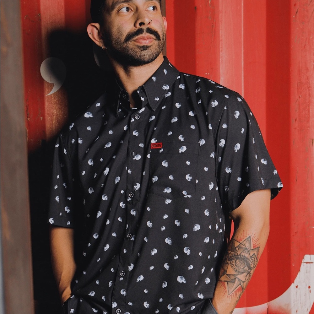 DIXXON Black and White Patterned Men's Shirt